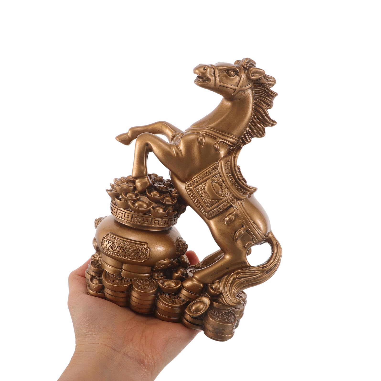 Pferdefigur Feng Shui 18cm Hohe Tierkreiszeichen Statuette aus Kunstharz
