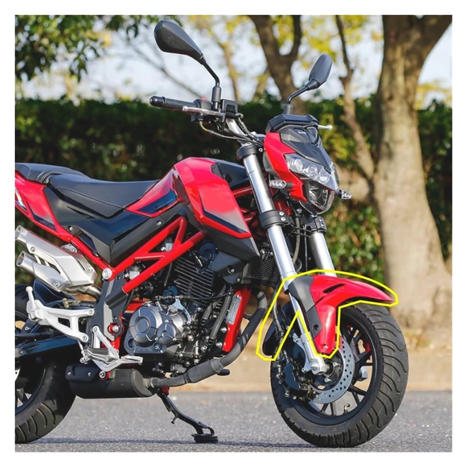Guardabarros Motocicleta Para Benelli Para BJ125-3E Para TNT125 BJ125 3E TNT-125 TNT 125 Guardabarros Delantero Motocicleta Protector Contra Salpicaduras(Red)