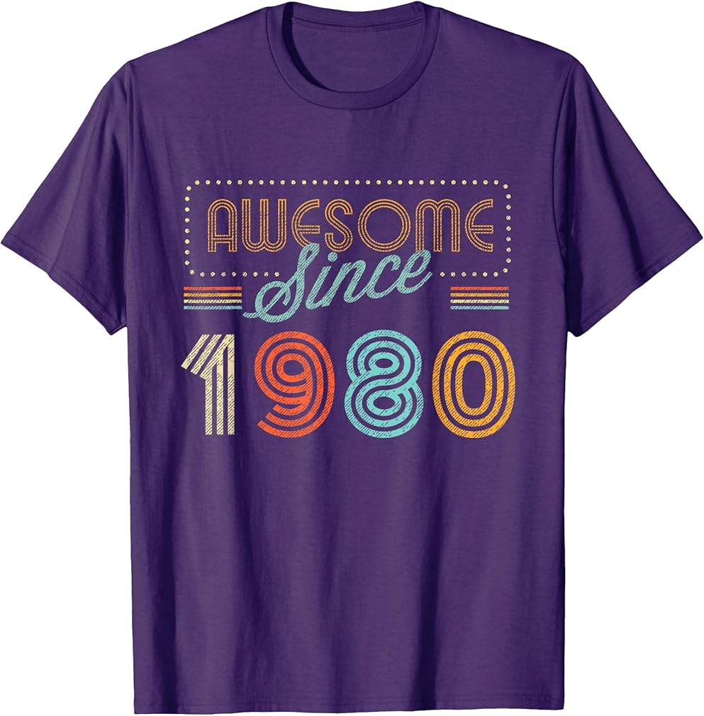 Awesome Since 1980 Year Of Birth Birthday T-Shirt