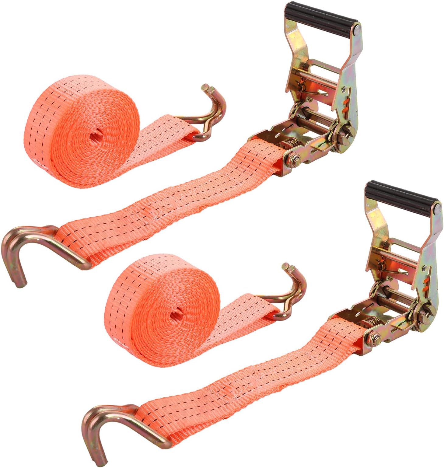 AKOLAFE 2 Pcs Heavy Duty Ratchet Straps with Hooks, 3m x 40mm Ratchet Tie Down Straps with 2000kg/4400lbs Break Strength, Ratchet Strap for Cargo, Trucks, Motorcycle, Trailer