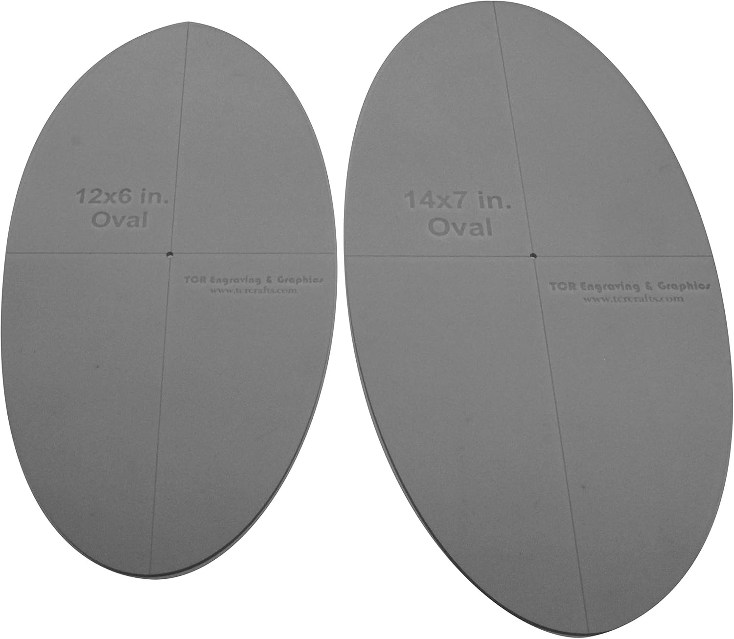 2 Piece Quilt Ovals Templates 12, 14 Inches-1/8 Inch Thick