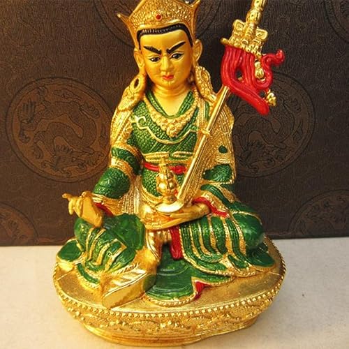 Miniatura 3 de Estatua de cobre coloreada Padmasambhava del loto del loto tibetano de 6 pulgadas de los proveedores budistas tibetanos de Buda