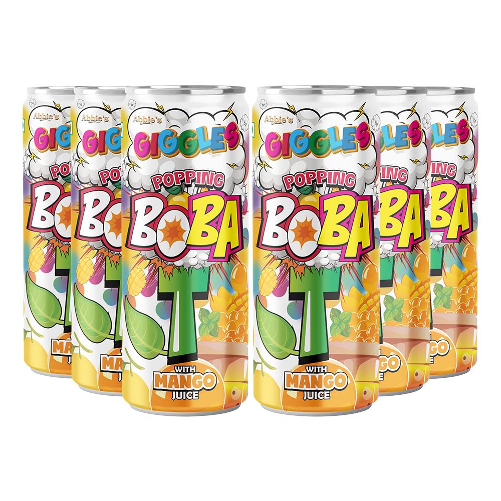 Abbie's Giggles Popping Boba Bubble Tea with Mango Juice Drink, 320 ml Pack of 6-image-43