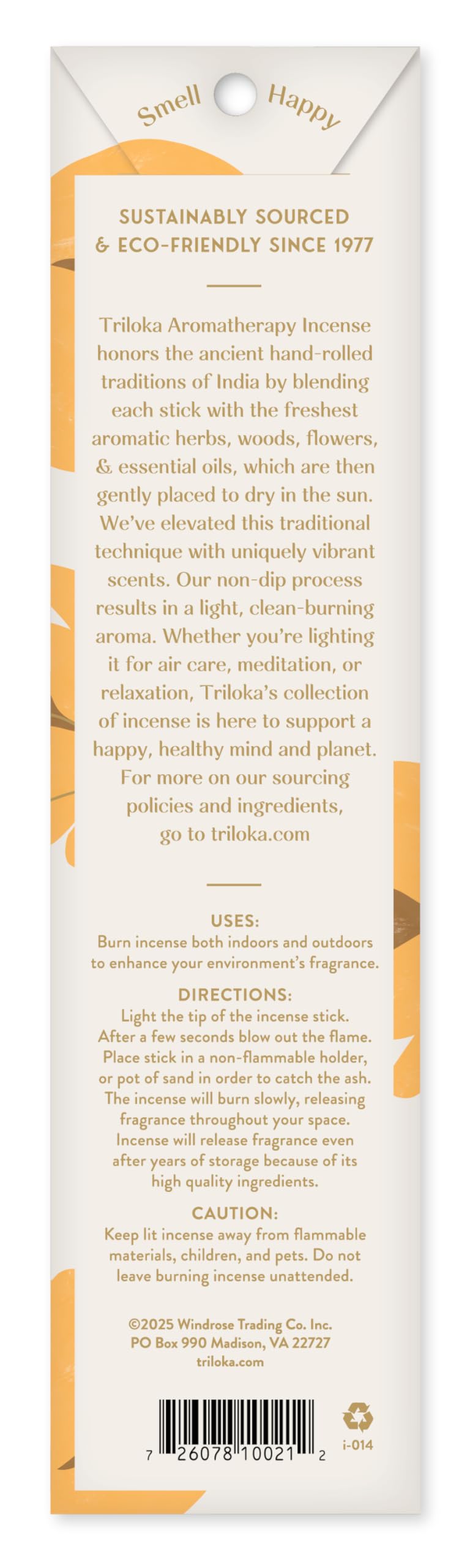 Triloka Original Incense, Nag Champa, 10 Sticks