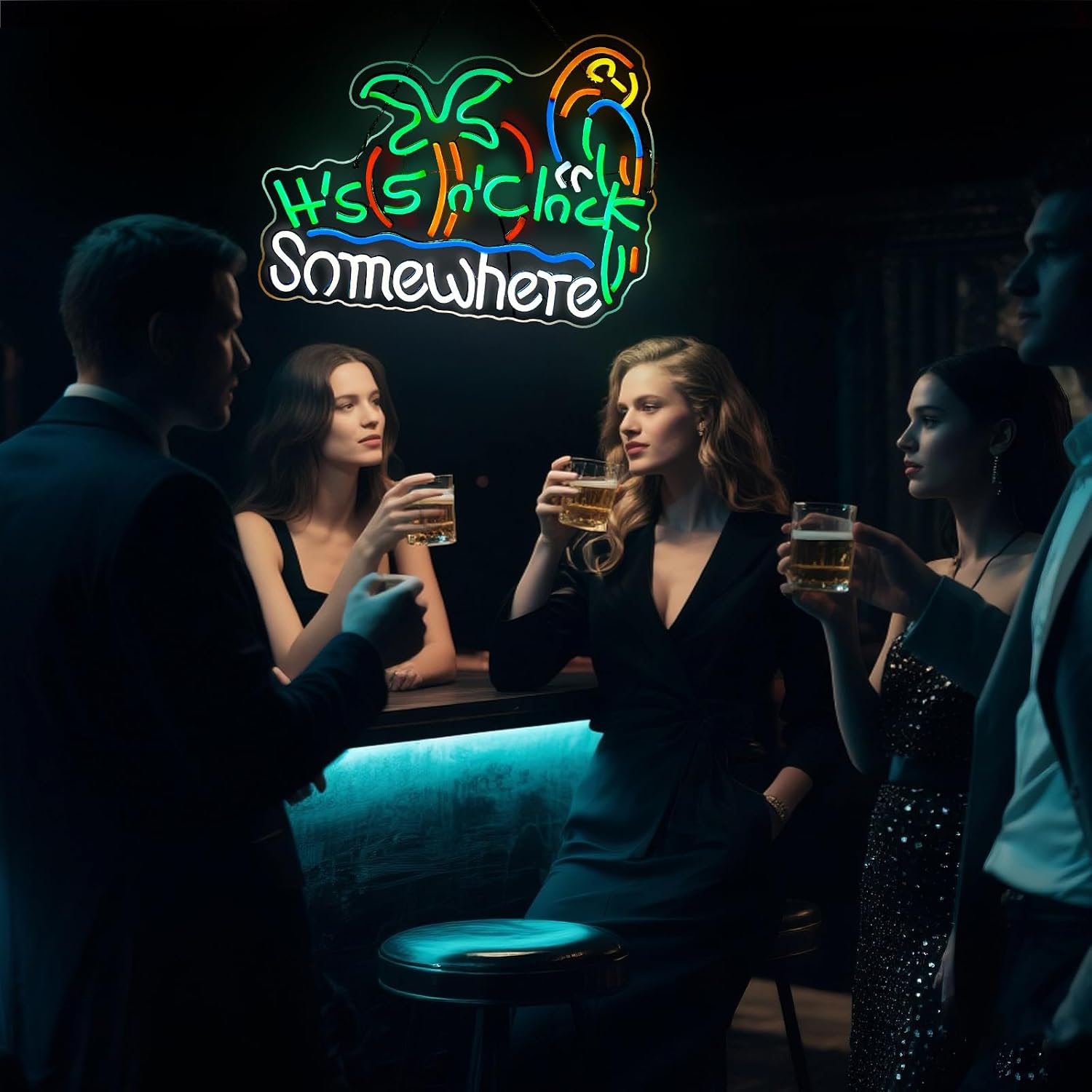 Its 5 00 O'clock Some Where Neon Sign for Home Bar Beer Light Man Cave image 5