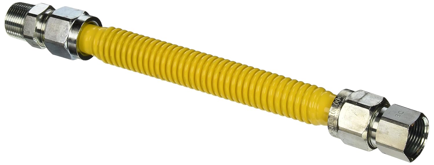 BrassCraft CSSB21-12 ProCoat 3/4 FIP x 3/4 MIP x 12 Stainless Steel Gas Connector 3/4 I.D. (290,900 BTU)