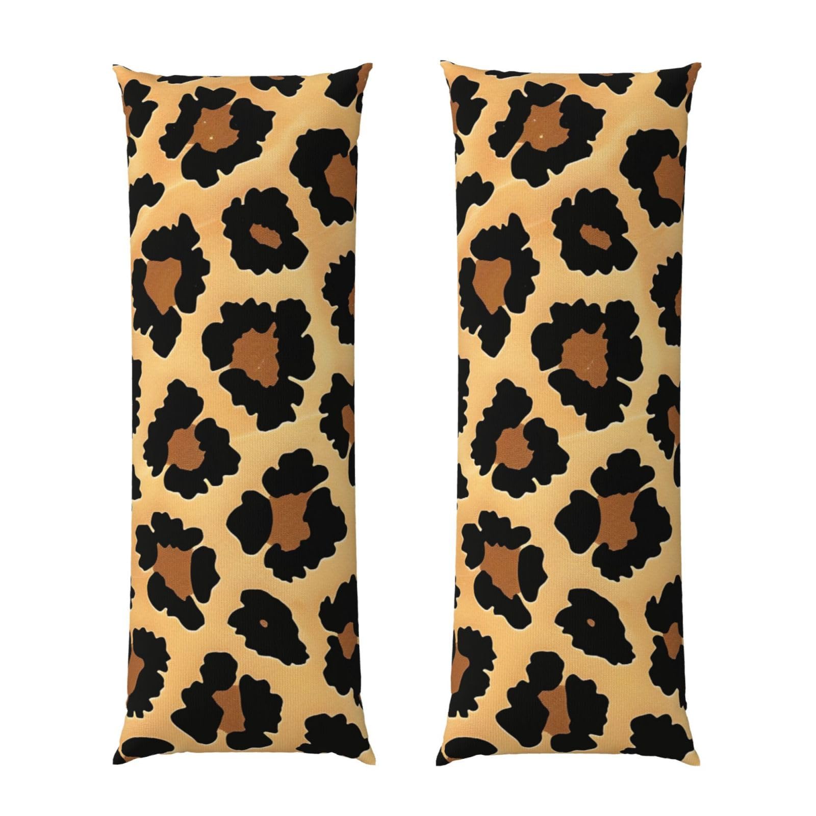 Body Pillow Cover 20x54 Inch, Brown Pattern Leopard Print Long Lumbar Pillow Case with Zipper Long Body Pillowcase Decorative for Bed Sofa Bedroom