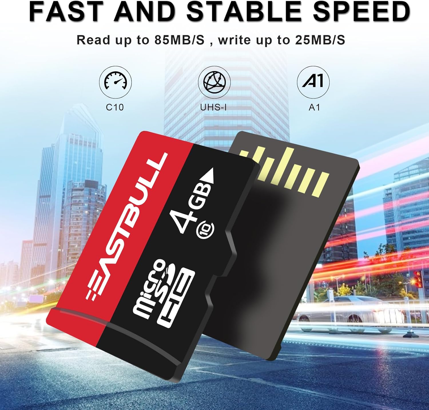 EASTBULL 4GB 10-Pack of Micro SD Card, 4GB SD Cards Pack Full HD Video 90MB/s UHS-I U1 Micro SDHC Class 10 for Surveillance Security Cam (10 Units and 2 Adapters)