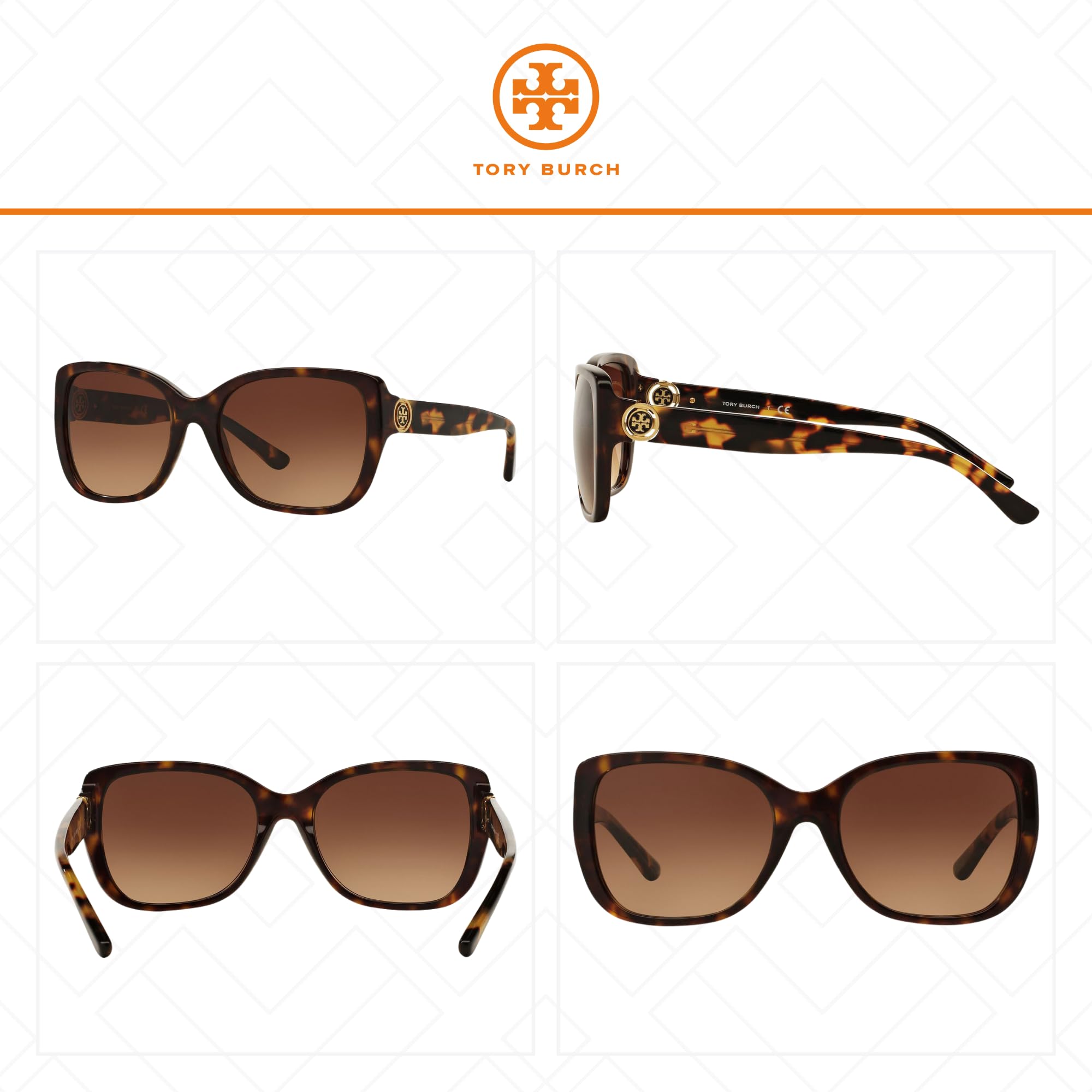 Tory Burch TY7086 133113 55M Dark Tortoise/Khaki Gradie 