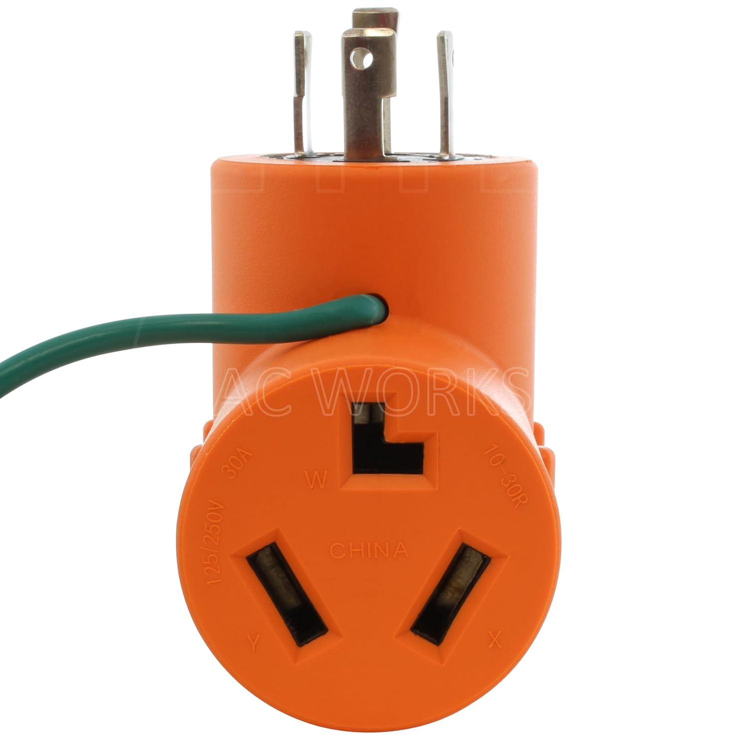 AC WORKS [ADL14301030] L14-30P 30A 4-Prong Generator Plug to 10-30R 3-Prong Dryer Outlet
