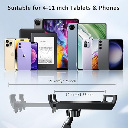 Miniatura 3 de Soporte para tablet para lectura Kindle en la cama con girador de páginas remoto, fácil de ajustar, manos libres, soporte de brazo perezoso para