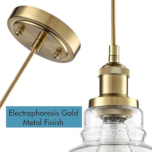 Miniatura 10 de CLAXY Ecopower Industrial Edison - Lámpara colgante de cristal con 1 luz, estilo vintage, para isla de cocina, comedor, iluminación colgante
