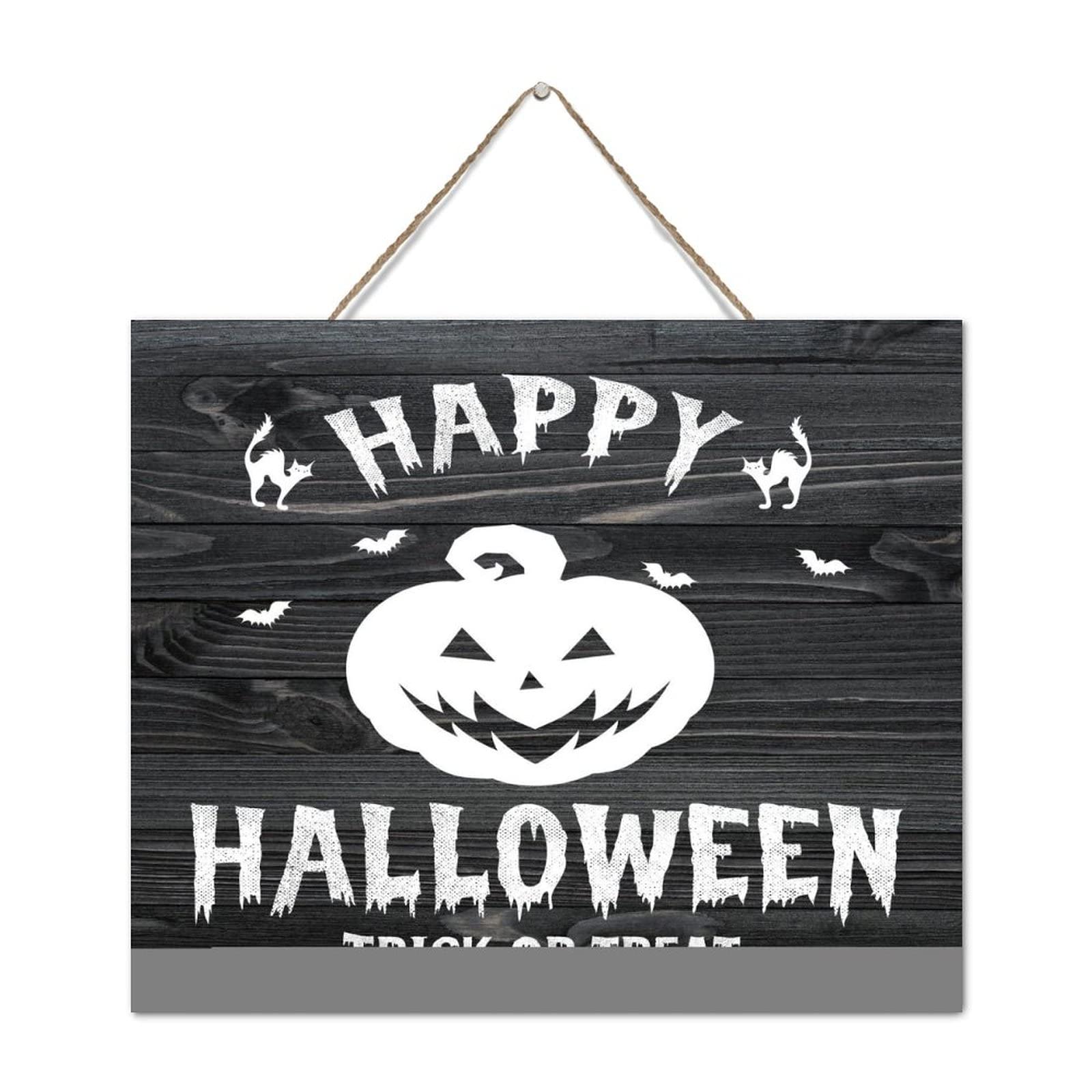 Placa de madera Halloween y decoración de pared con letrero de espectro para dormitorio