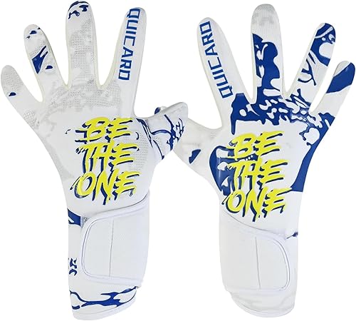 Miniatura 1 de QUICARD Guantes de portero de fútbol, guantes de portero de fútbol con agarre definitivo con tamaño 678910, receptor fuerte, fútbol americano para