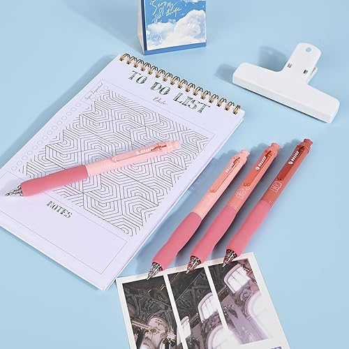 Miniatura 4 de BAYTORY 8 bolígrafos de gel retráctiles y borrables, 4 azules y 4 de tinta negra, punta fina de 0.020 in con bonito borrador, escritura suave,