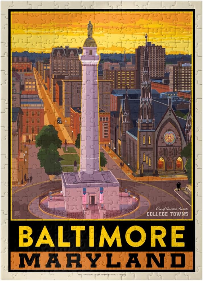 MyPuzzle American College Towns: Baltimore, MD - Premium 1000 Piece Jigsaw Puzzle for Adults