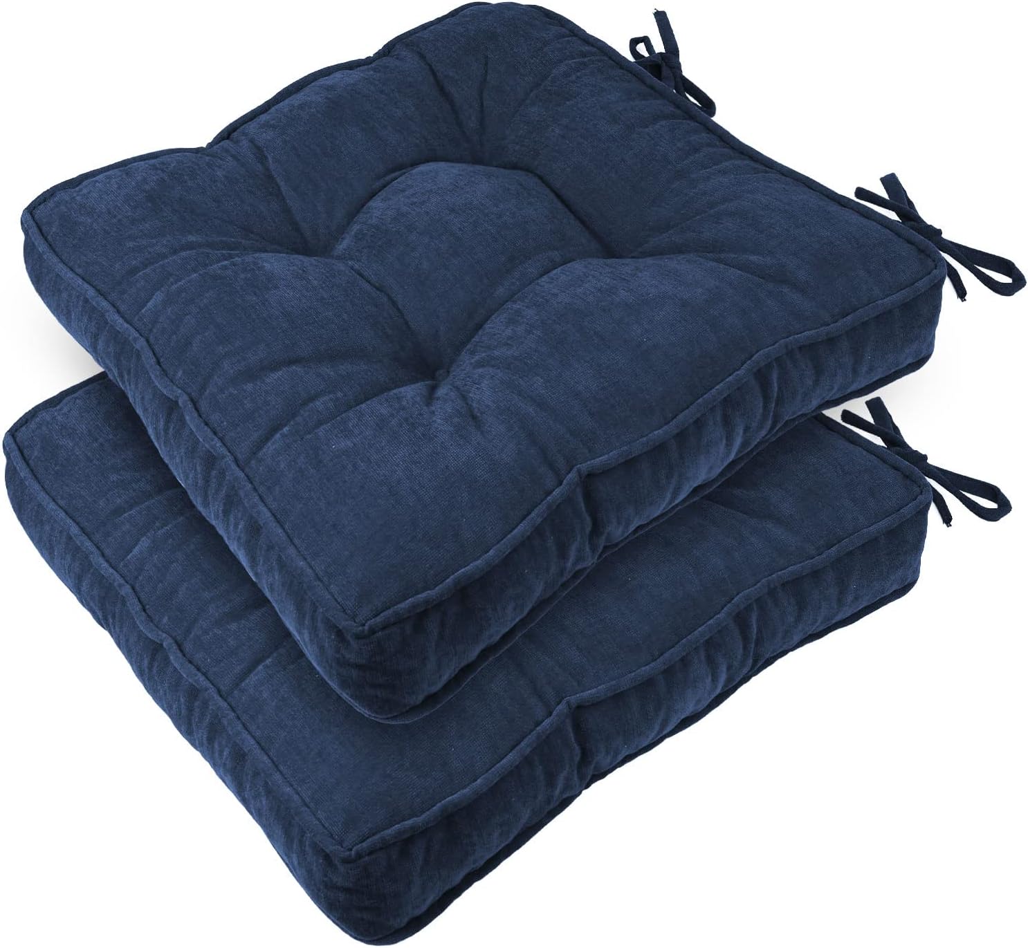 RULAER Indoor 18x18x3.5inch Chair Cushions Blue Tufted