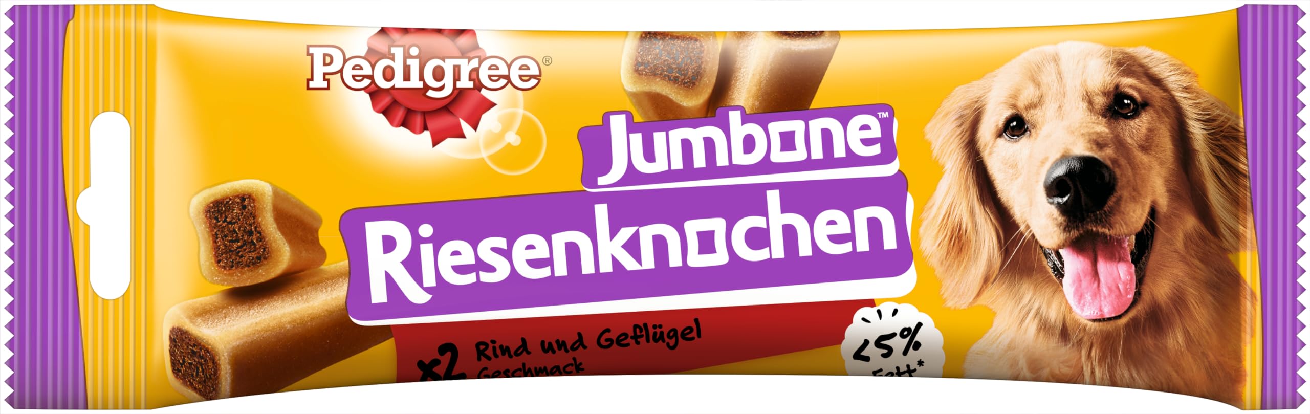 Pedigree Jumbone Riesenknochen Mittelgroß Rind & Geflügel Geschmack Hundesnack 12 x 2 Stück