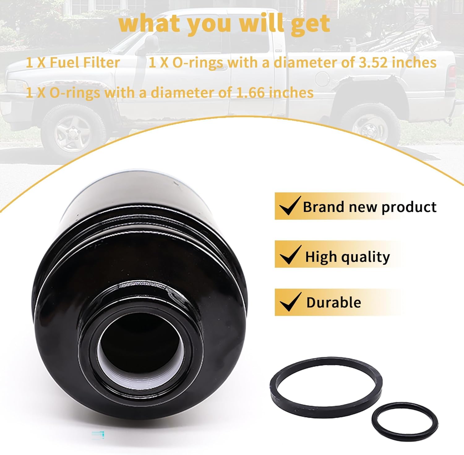Fuel Filter Water Separator 68197867AB Compatible with 2013 2014 2015 2016 2017 2018 Dodge Ram 2500 3500 4500, 2015 2016 2017 2018 Dodge Ram 5500 6.7L Cummins Turbo Diesel Engines CUMMINS