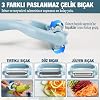 Bluefox 3'ü 1 Arada Patates & Sebze Soyucu – Paslanmaz Çelik Bıçaklı, Düz + Tırtıklı + Jülyen Soyma, Ergonomik Sap, Bulaşık Makinesine Uygun, Kompakt & Dayanıklı Mutfak Gereci