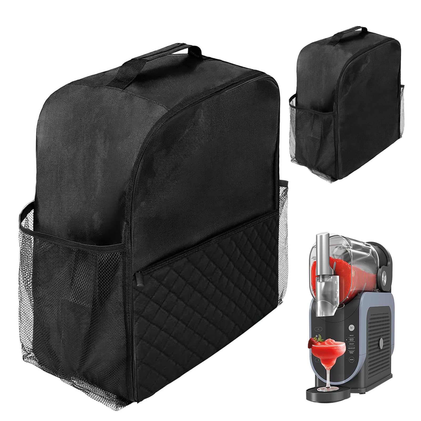 Storage Bag for Ninja SLUSHi Frozen Drinks Maker FS301UK, Frozen Drink Maker Storage Bag Waterproof Cover Protective Cover Dust Cover with Pockets Easy to Store and Move (Black)