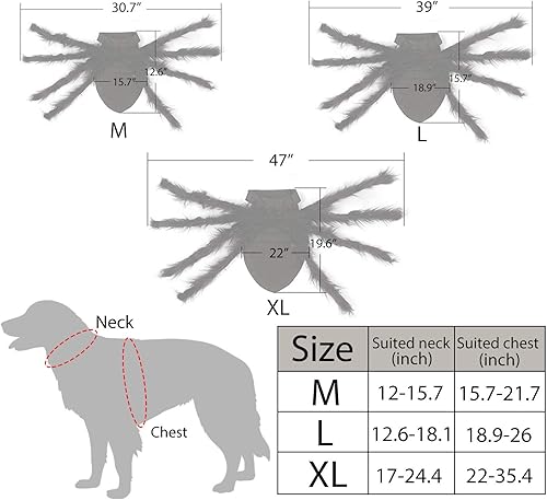 Miniatura 5 de Disfraz de Halloween para mascotas, perros, sudadera de arañas, ropa de cosplay, ropa para mascotas, perros, Halloween, divertido, perro, cachorro,