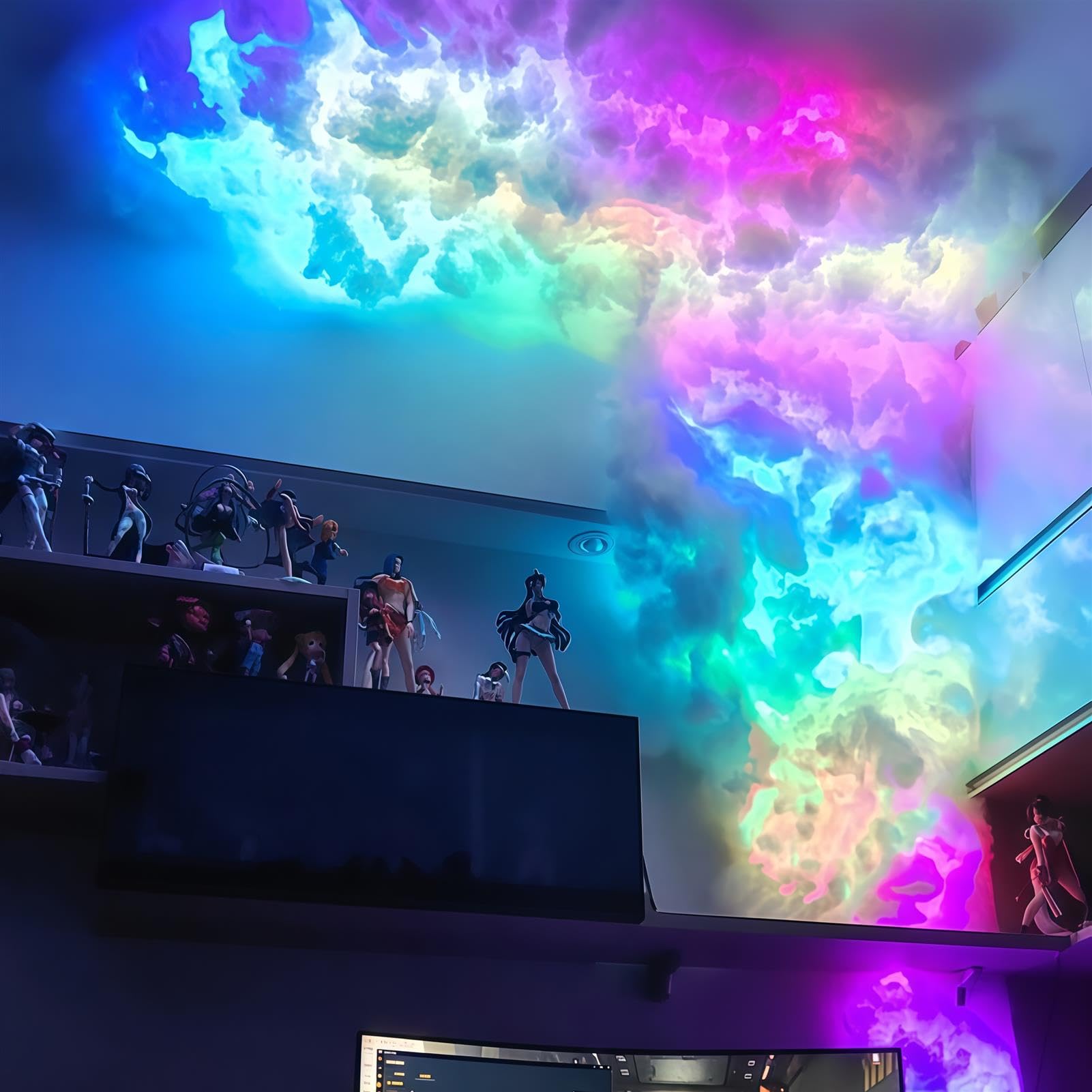 3D Thundercloud LED nastrojowe światło z kolorowymi efektami błyskawicy DIY do pokoi gier, barów i dekoracji imprezowych