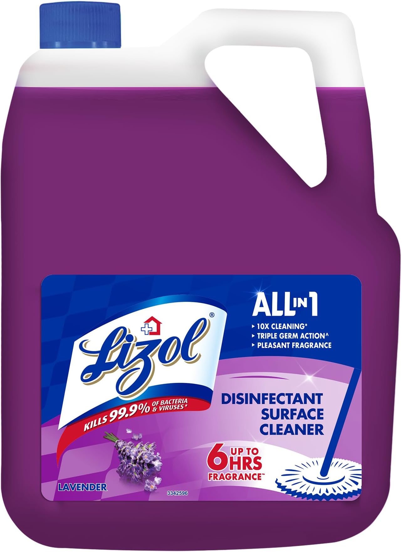 Disinfectant Surface & Floor Cleaner Liquid, Lavender - 5 Litre | Suitable for All Floor Cleaner Mops | Kills 99.9% Germs| India's #1 Floor Cleaner