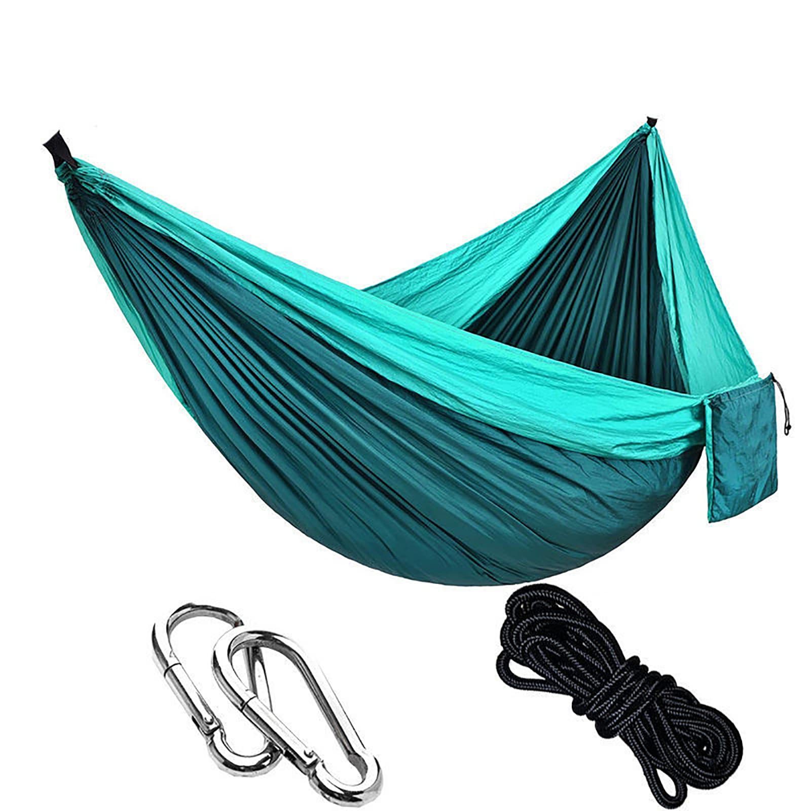 amaca da campeggio, Capacità 150 kg 260 x 140 cm con moschettone e cinghie per alberi nylon traspirante ad asciugatura rapida per sopravvivenza campeggio