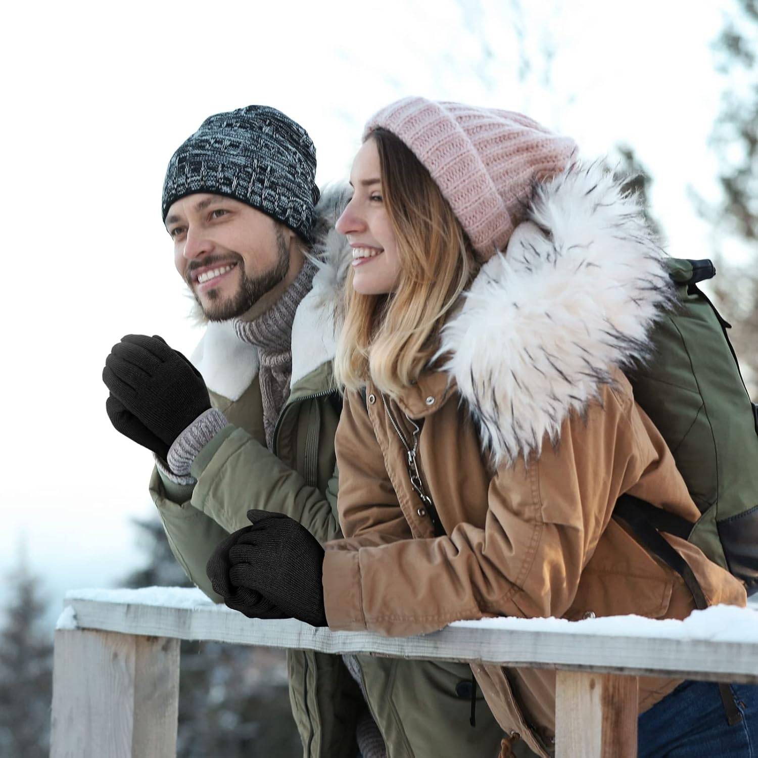 Boyiee 6 Pairs Knit Gloves Pack Winter Adult Stretchy Warm Full Fingers Gloves Pack for Unisex Women Gift - Image 7