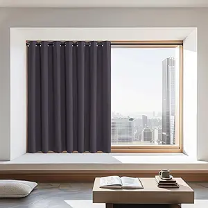 NICETOWN Blackout Curtains 72 inches Long, Grommet Privacy Window Thermal Insulated Room Darkening Sliding Glass Door Drape for Bedroom Living Room, 1 Panel, W100 x L72, Greyish Purple