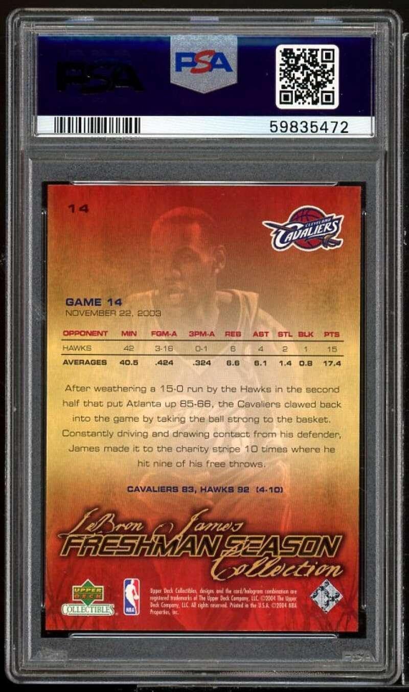Lebron James Rookie Card 2003 UD Collectibles Freshman Season #14 PSA 9 - Basketball Slabbed Rookie Cards