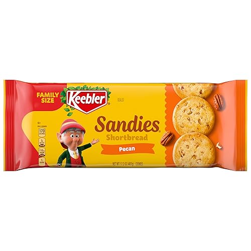 Keebler Sandies Shortbread Cookies, Pecan, Family Size, 17.2 oz - Pecan - 1.1 Pound (Pack of 1)