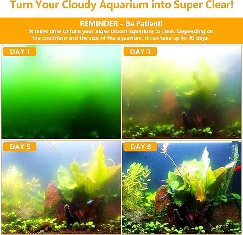 Miniatura 2 de AquaMiracle Filtro de acuario U - V Filtros de tanque de peces para agua verde, bomba de filtro de peces con temporizador, bomba de 300 GPH con luz