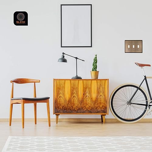 Miniatura 10 de SleekLighting  Placas de pared decorativas clásicas de latón antiguo  Enchufe eléctrico y cubiertas de interruptor  Estilo decoración de 1 banda