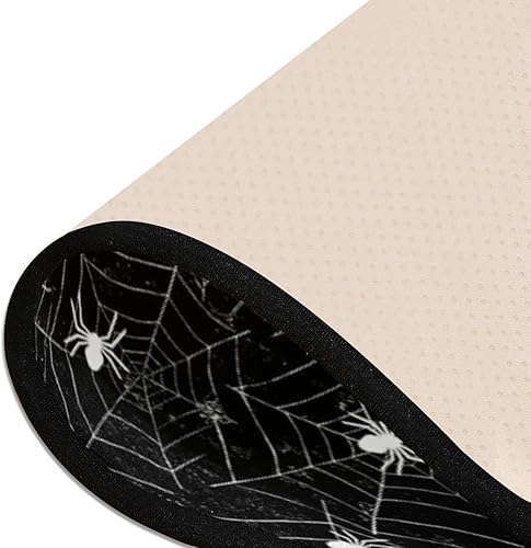 Miniatura 4 de ALAZA Alfombra de pasillo de Halloween en blanco y negro con telarañas, antideslizante, para pasillo, entrada, sala de estar, dormitorio, decoración