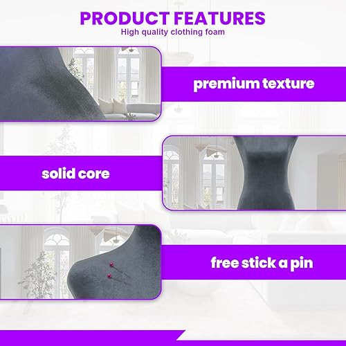 Vista 35 de Maniquí de maniquí de torso, forma de maniquí femenino, altura ajustable, modelo de exhibición, torso y trípode, soporte para ropa