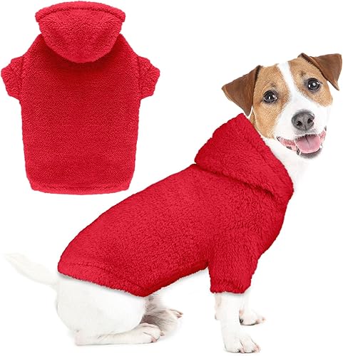 Miniatura 10 de Suéteres mullidos para perros grandes, ropa con capucha para mascotas, abrigos cálidos y suaves para mascotas, suéteres para perros extra grandes