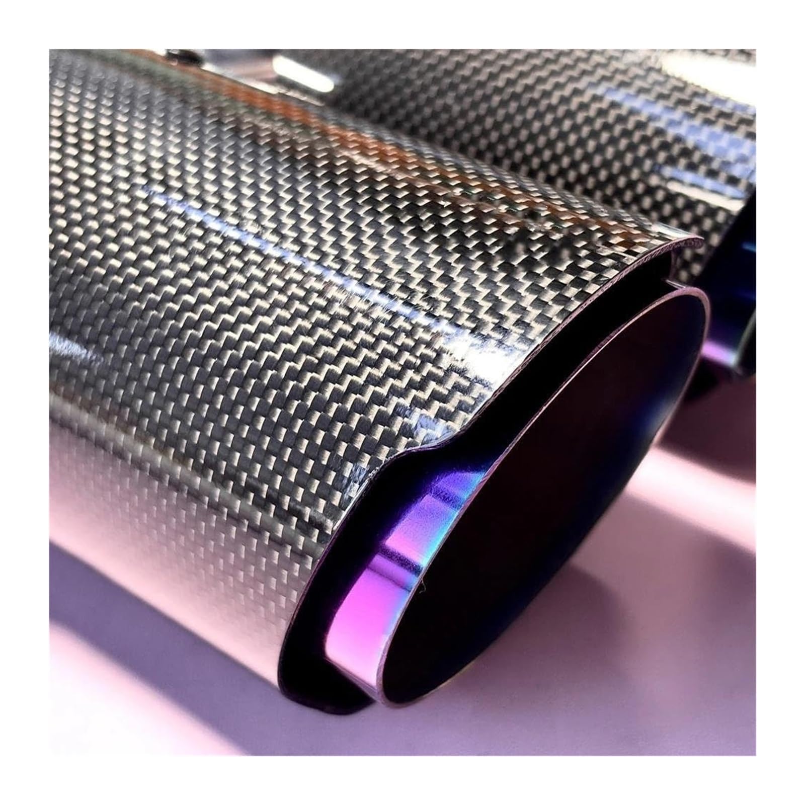 Tubo Di Scarico Auto Terminale Scarico Per Tutte Auto In Fibra Carbonio Viola In Acciaio Inox 1 Pezzo