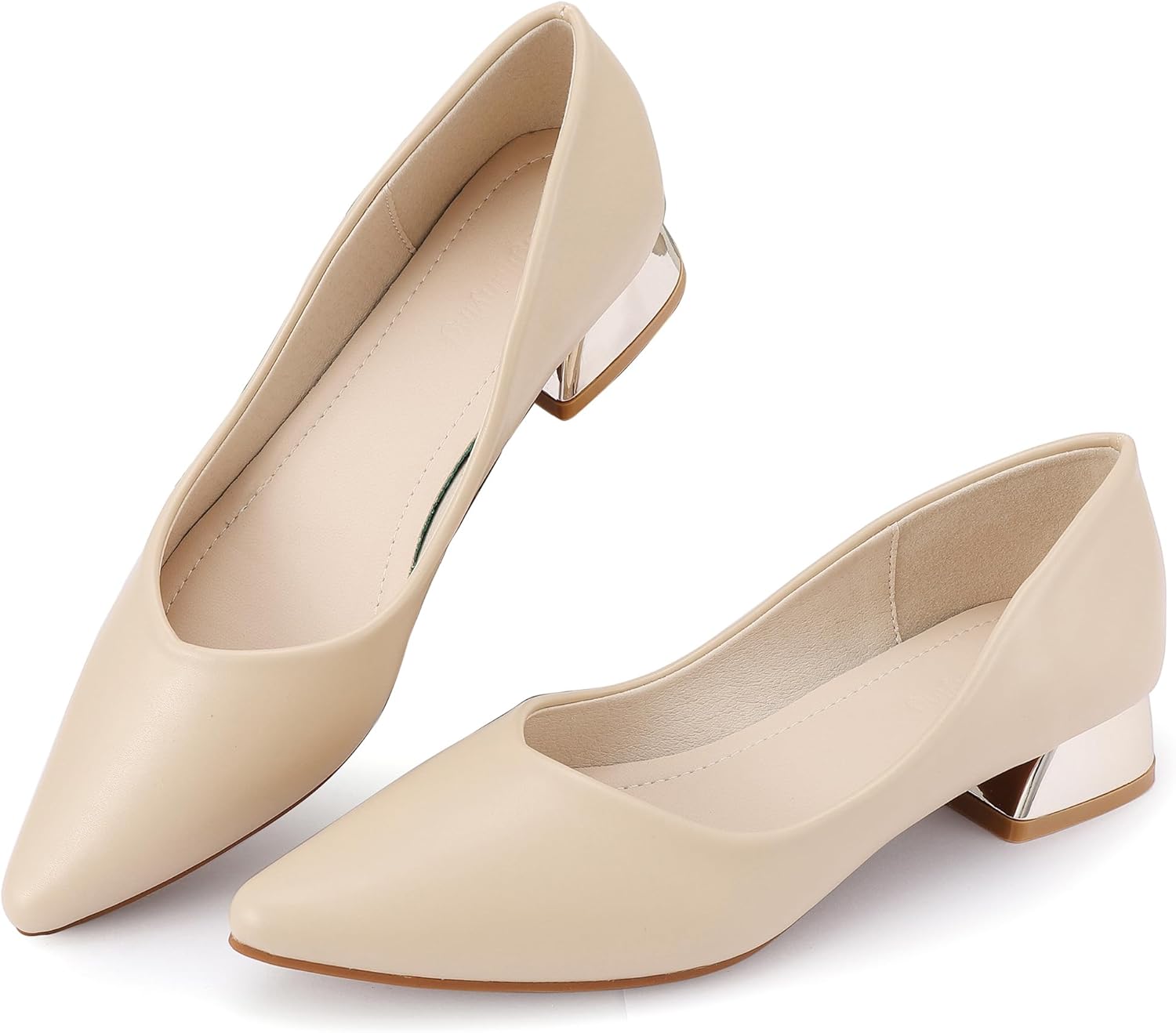 Women's Chunky Closed Toe Low Block Heels Work Pumps Comfortable Dress Wedding Shoes for Party Office