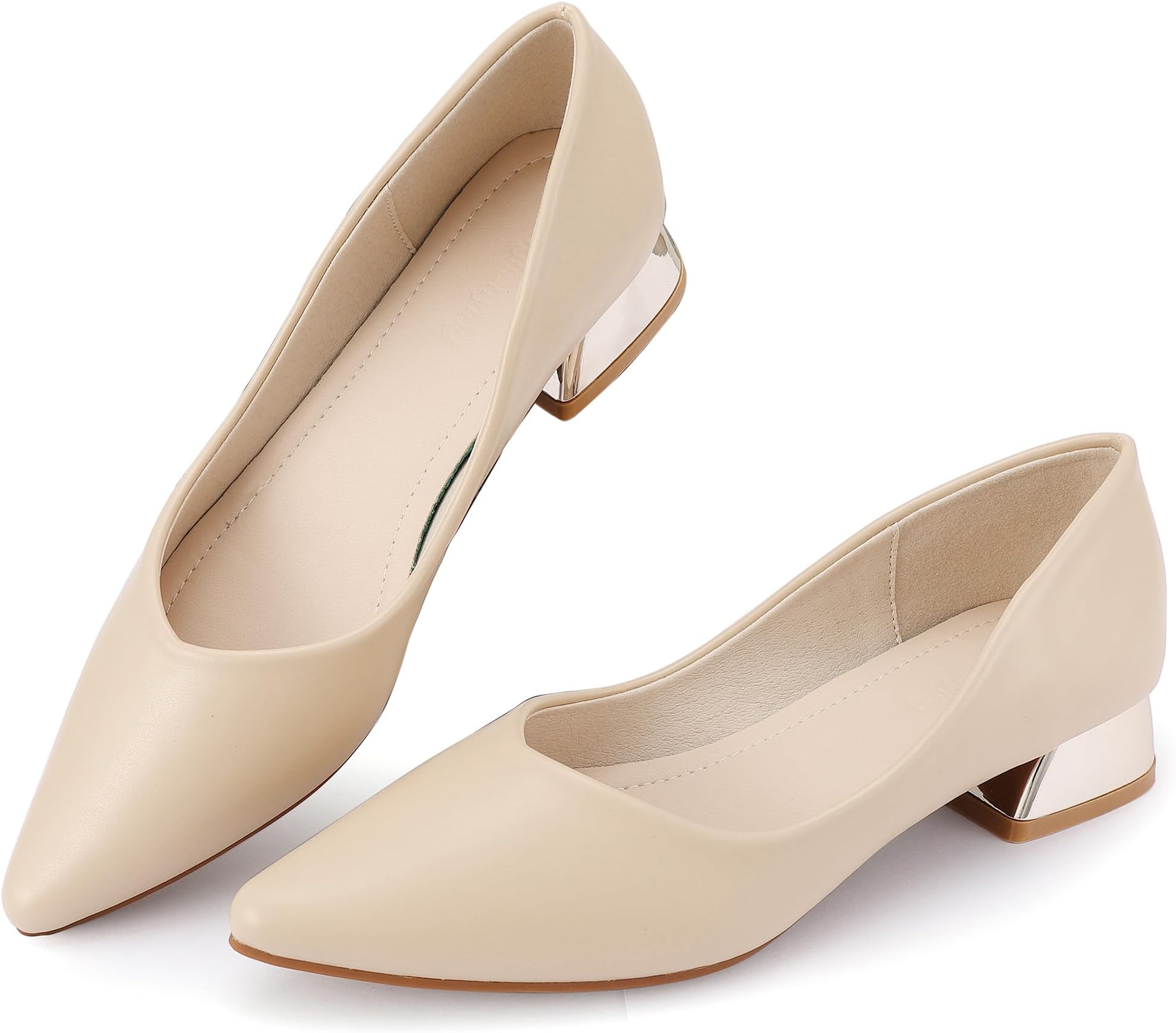 Women's Chunky Closed Toe Low Block Heels Work Pumps Comfortable Dress Wedding Shoes for Party Office