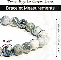 Vista 200 de Pulsera de turmalina negra, pulsera de cristal curativo natural para mujeres y hombres, pulsera de cuentas redondas de 0.315 in para espiritual