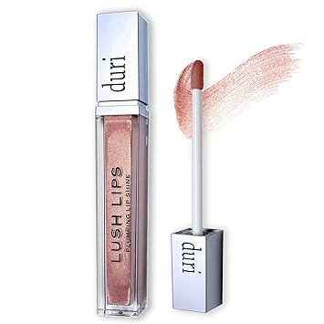 duri Lush Lips Plumping Gloss - Caramel Treat, Moisturizing Cooling Lip Gloss, 0.15 fl. oz.