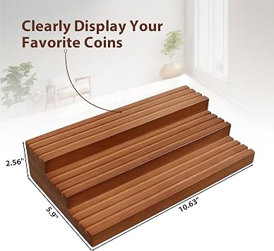 Challenge Coin Display Holder Solid Wood Military Coin Stand Holds 60 Coins