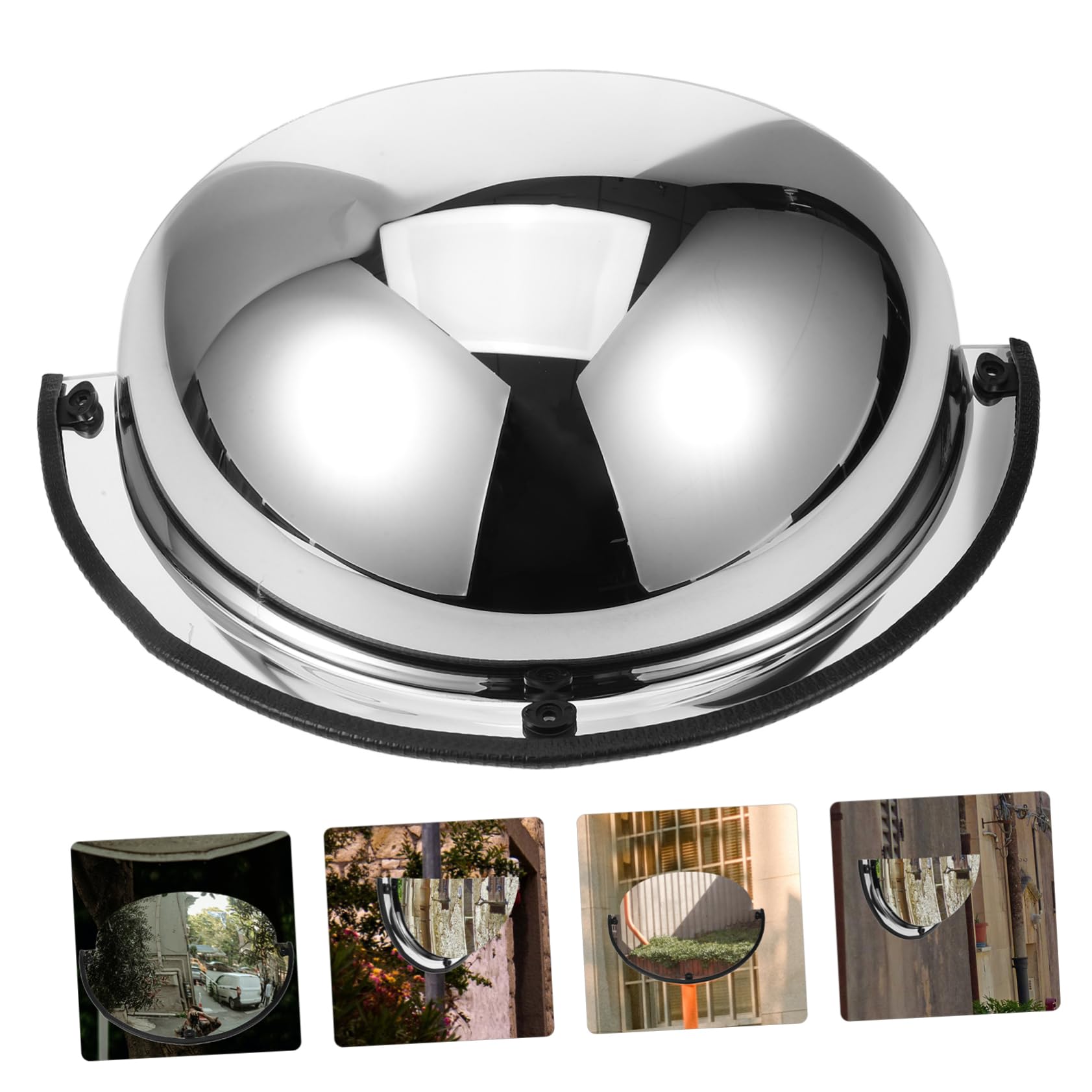Specchio Convesso 180° di Sicurezza in Acrilico e Ferro 16cm | Filettatura M4, Colore Argento, per Garage e Supermercati, Copertura Ampia