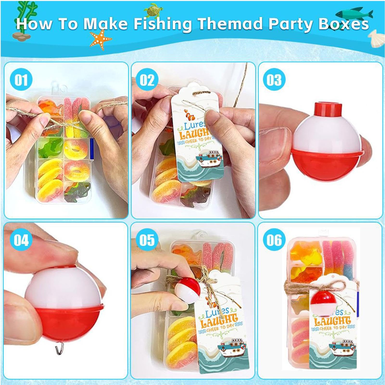 Mini Cassetta da Pesca Forniture da Pesca, Tema Pesce | PVC Forniture da Pesca Porta Esca con Galleggiante per Uomo Donna Ragazza Giovane Adolescente Moglie Marito Figlio Figlia