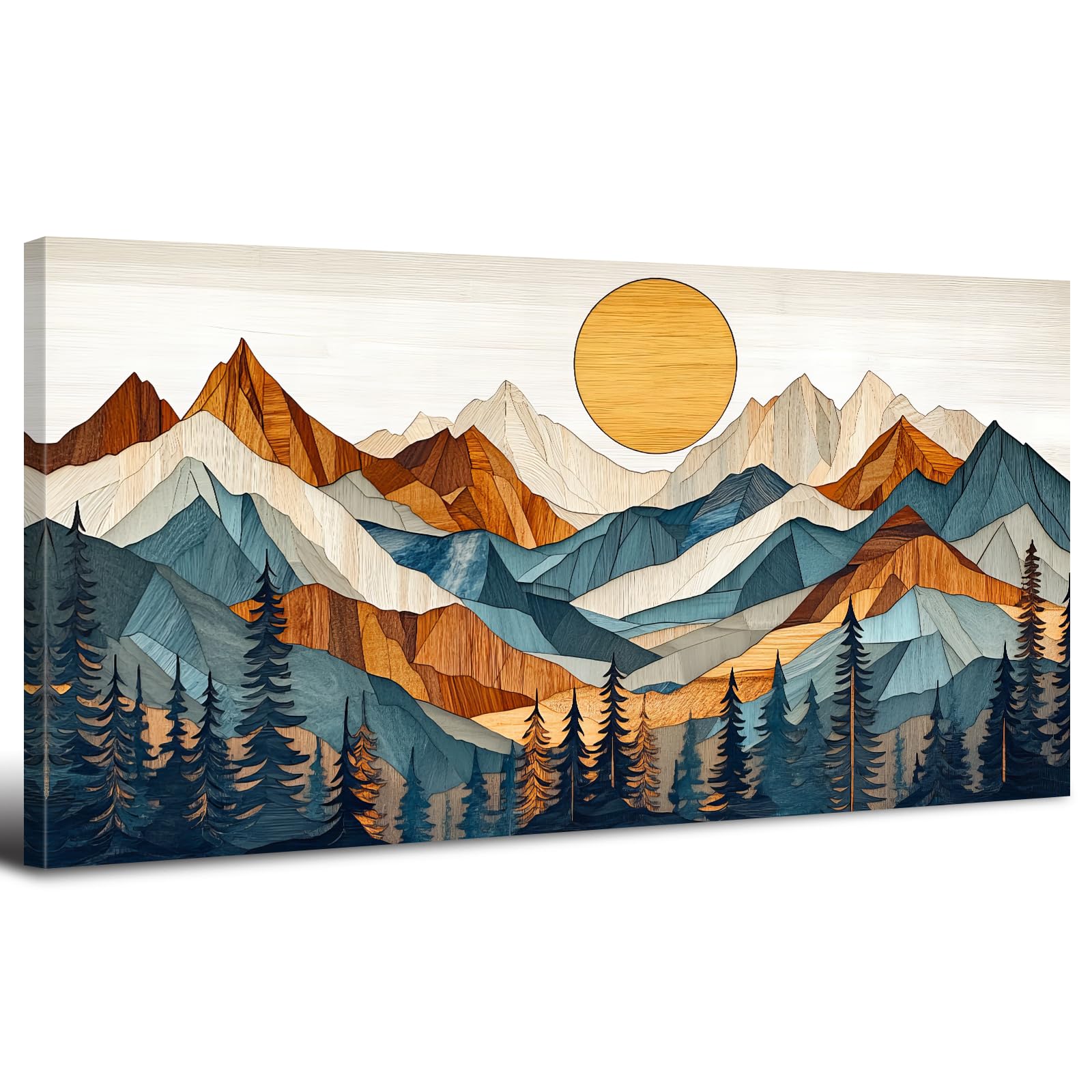 Mountain Sunrise Wall Art, 50 x 100 cm, Abstract Wall Decor