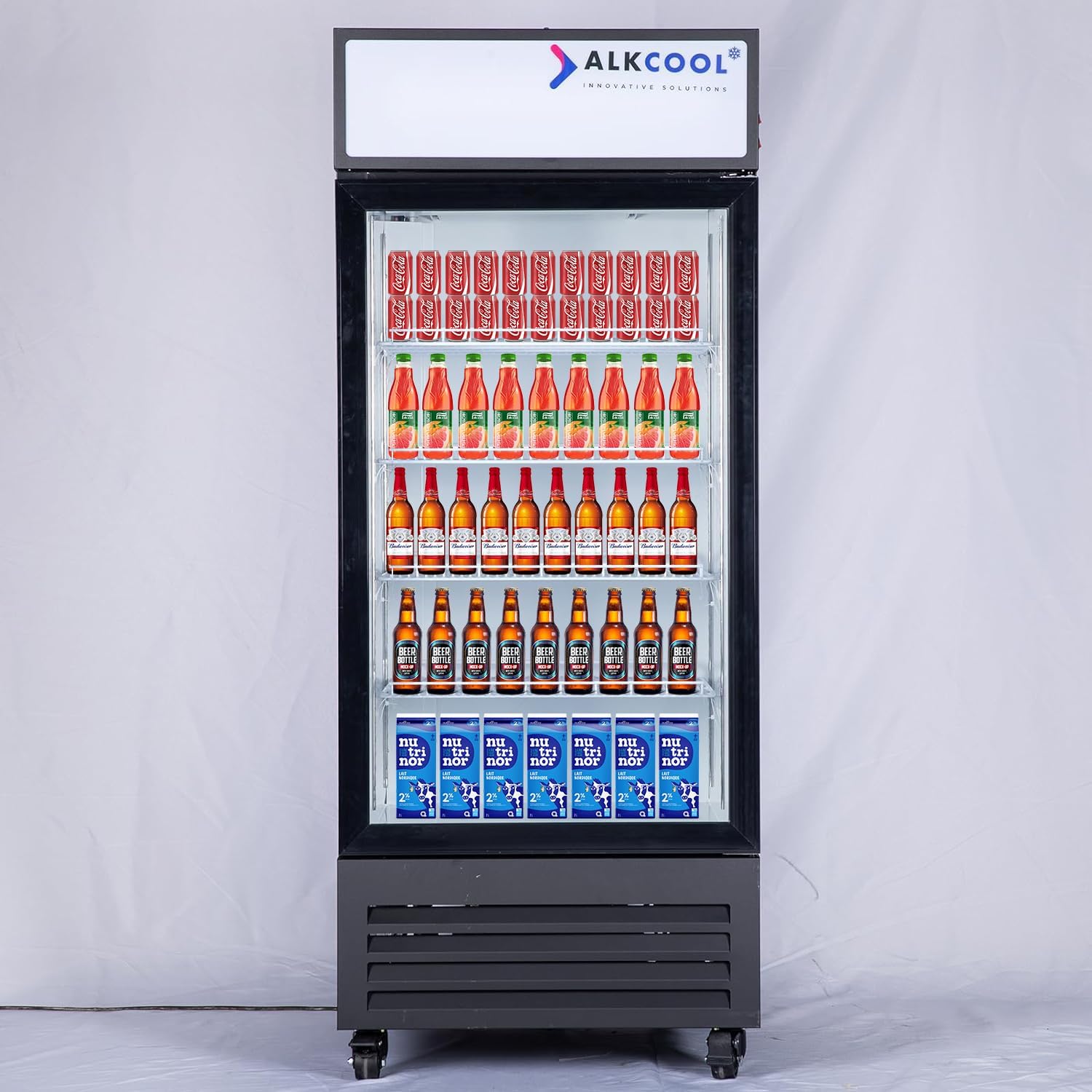 Commercial Flower Beverage Refrigerator Floral Display Fridge,Glass Door Drink Cooler with LED Light Adjustable Shelves,ETL Sanitation,Wheels Included,16.5Cu Ft,68.9''High