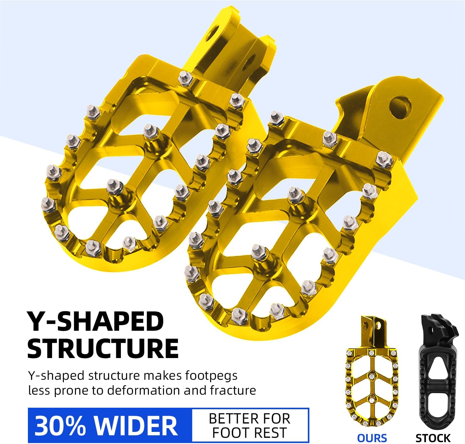 CHANGCHENG Dirt Bike Foot Pegs Motorcycle Footpegs Foot Pedals Rests CNC For Sur Ron Light Bee S/X Segway X260 X160 CRF150F 2003-2019 CRF230F 2003-2019 Gold