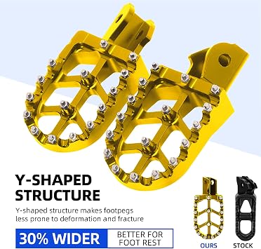 CHANGCHENG Dirt Bike Foot Pegs Motorcycle Footpegs Foot Pedals Rests CNC For Sur Ron Light Bee S/X Segway X260 X160 CRF150F 2003-2019 CRF230F 2003-2019 Gold